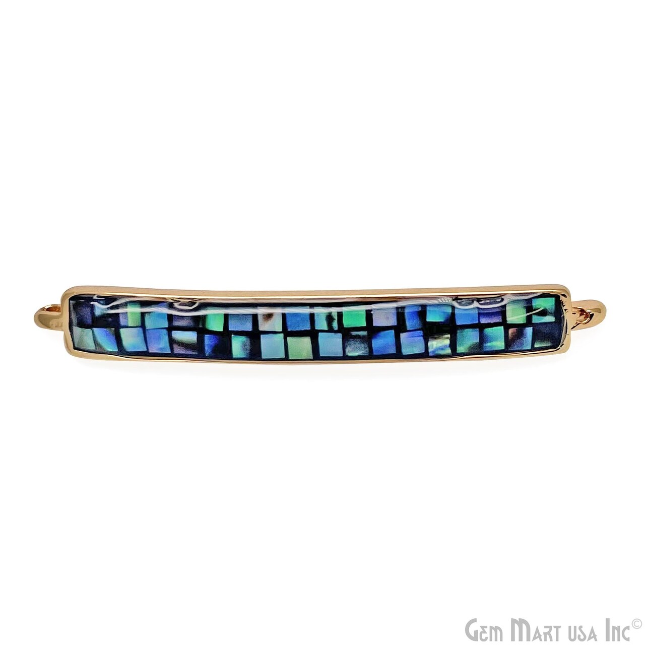 Multi Shell Rectangle 38x5mm Double Bar Pendant Connector Charm Jewelry GemMartUSA